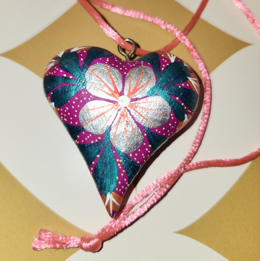 Boho Handmade OAXACAN heart Shaped Necklace